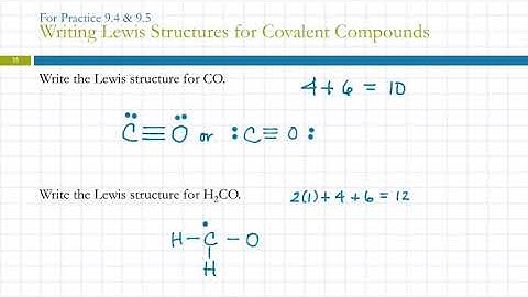 9.7 Lewis Structures of Molecular Compounds & Polyatomic Ions
