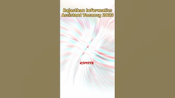 RAJASTHAN INFORMATICS ASSISTANT VACANCY 2023 | Informatics Assistant Recruitment 2023 | #rsmssb