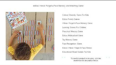 eeBoo I Never Forget a Face Memory and Matching Game