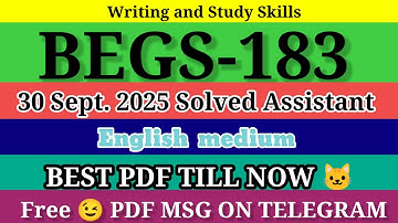 BEGS 183 SOLVED ASSIGNMENT 2025-26 in English ll begs 183 solved assignment 2026 ll ignou begs183