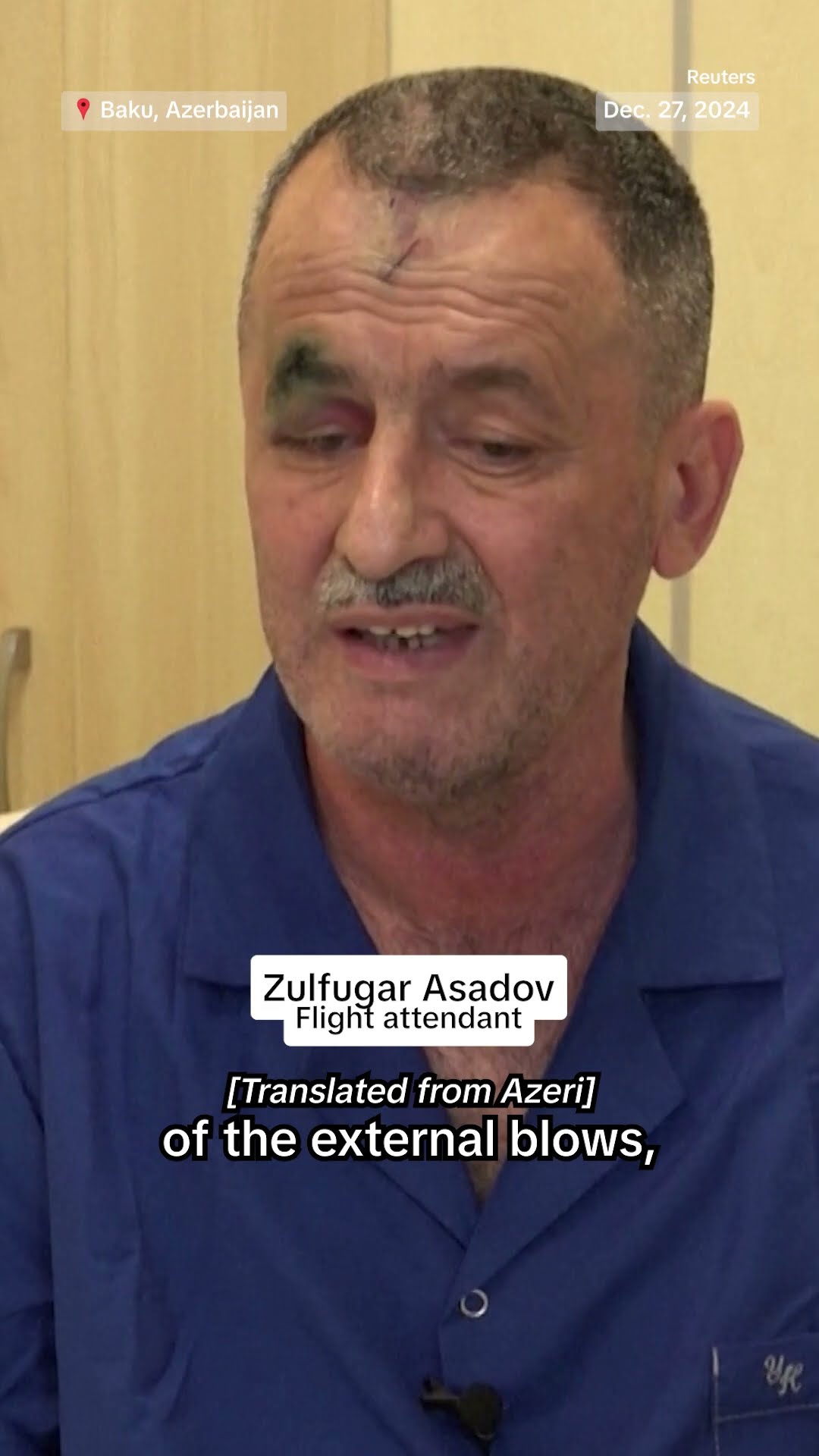 Survivor of Azerbaijan plane crash recalls hearing explosions during the flight