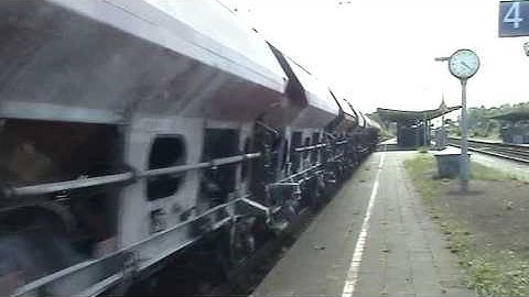 DB Schenker Diesel Loco 232 241-0 must stop for a red signal