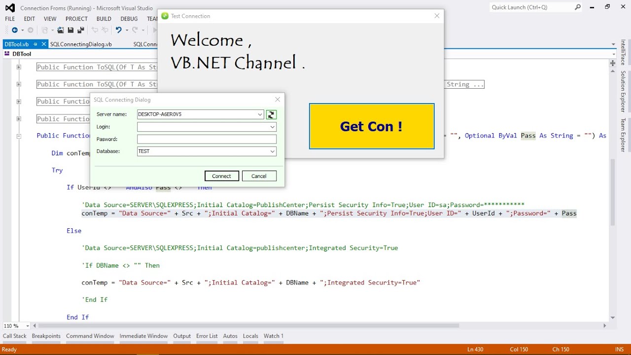 web config sql server connection string