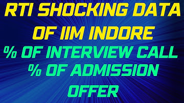 RTI Shocking Data of IIM Indore Shortlisting for Interview and Final Admission Offer @mbaa2z