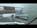 Trucks chaining up. Exit 10 WB I 80 in Reno Nevada. California Donner Pass 01/16/2023