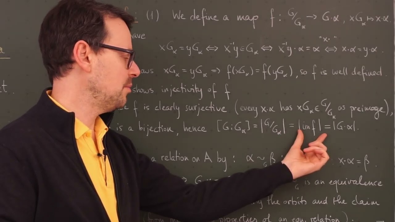 Group theory (lesson 41 / English): THE ORBIT-STABILIZER FORMULA