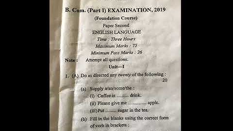 B.com1st year hindi question paper from durg university 2018-19