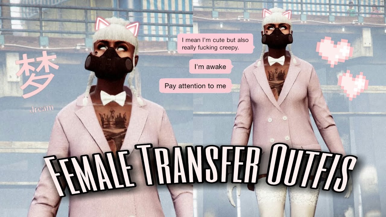 GTA 5 ONLINE ADORABLE FEMALE TRANSFER OUTFITS IN