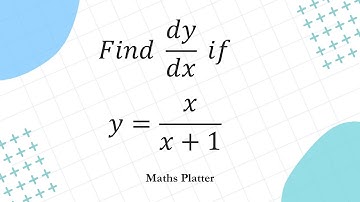 AP Calculus AB | CBSE Class 12 Maths | Calculus Basics: Simple Quotient Rule Example y = x/(x+1)