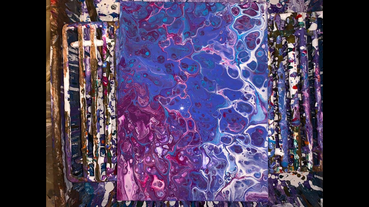 Cool flip cup with silicone fluid acrylic pour painting - YouTube