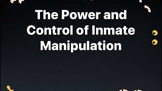 Famous The Power and Control of Inmate Manipulation in Corrections by SGT Beast Larson Profile