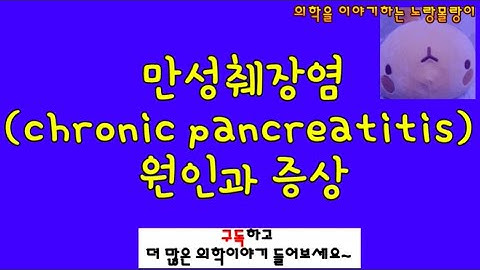 만성췌장염 (chronic pancreatitis) 원인과 증상