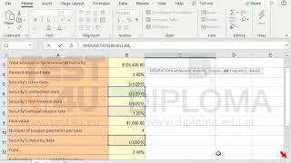 Use the proper function in the cell C2, to calculate the modified Macaulay duration for a...