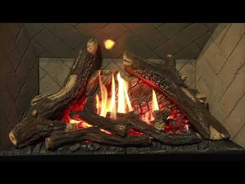 Valor H5 Gas Fireplace | Traditional Logs & Herringbone Liner