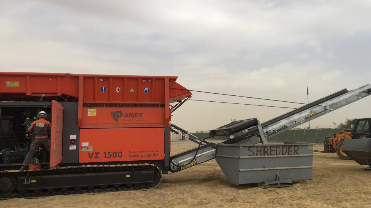 Arjes VZ 1500 Shredder Camp Arifjan Kuwait YouTube