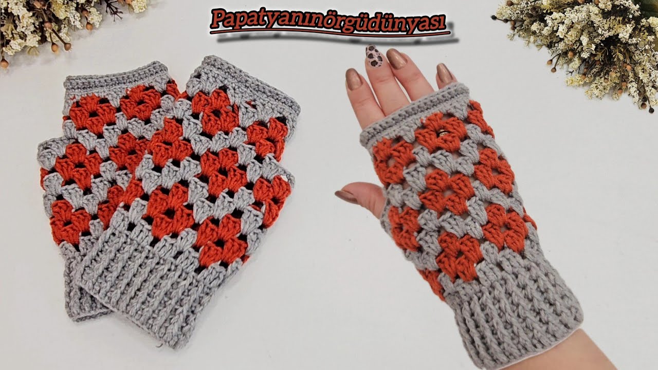 Больше нигде нет в наличии / Как сшить перчатки с цветочным узором крючком.