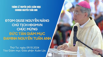 ĐTGM Giuse Nguyễn Năng chúc mừng Đức Giám mục Tân cử Đaminh NGUYỄN TUẤN ANH