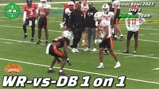2023 Senior Bowl Coverage: Day 3 - WR-vs-DB - National Team 1 on 1