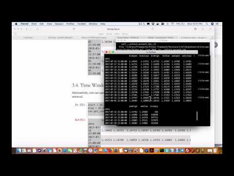 Demo of FXCM Python package for forex trading