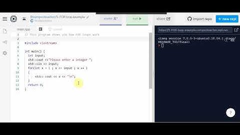 Video 5 -   Using a FOR loops in C++