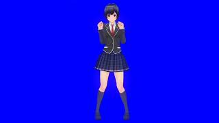 Dancing girl on blue screen