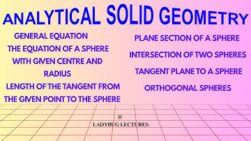 Analytical Geometry  of#3D (2) | General, centre - radius, #tangent plane orthogonal #spheres
