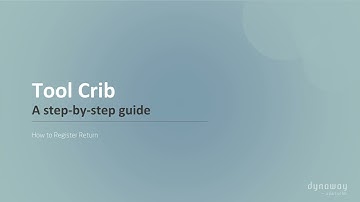 Dynaway EAM for Business Central: Tool Crib - Register Return
