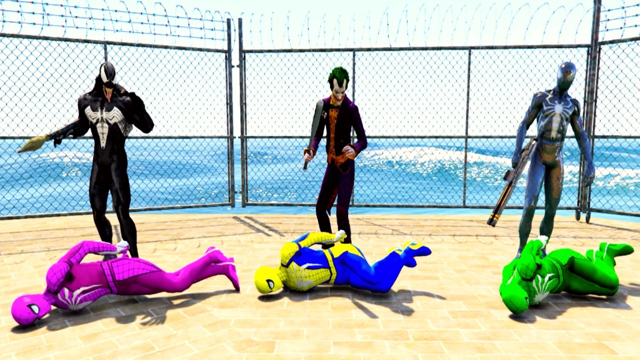 GTA 5 Funny Ragdolls Spider-Man vs Minions - Spiderman vs Superheroes Adventures Battles Episode 3