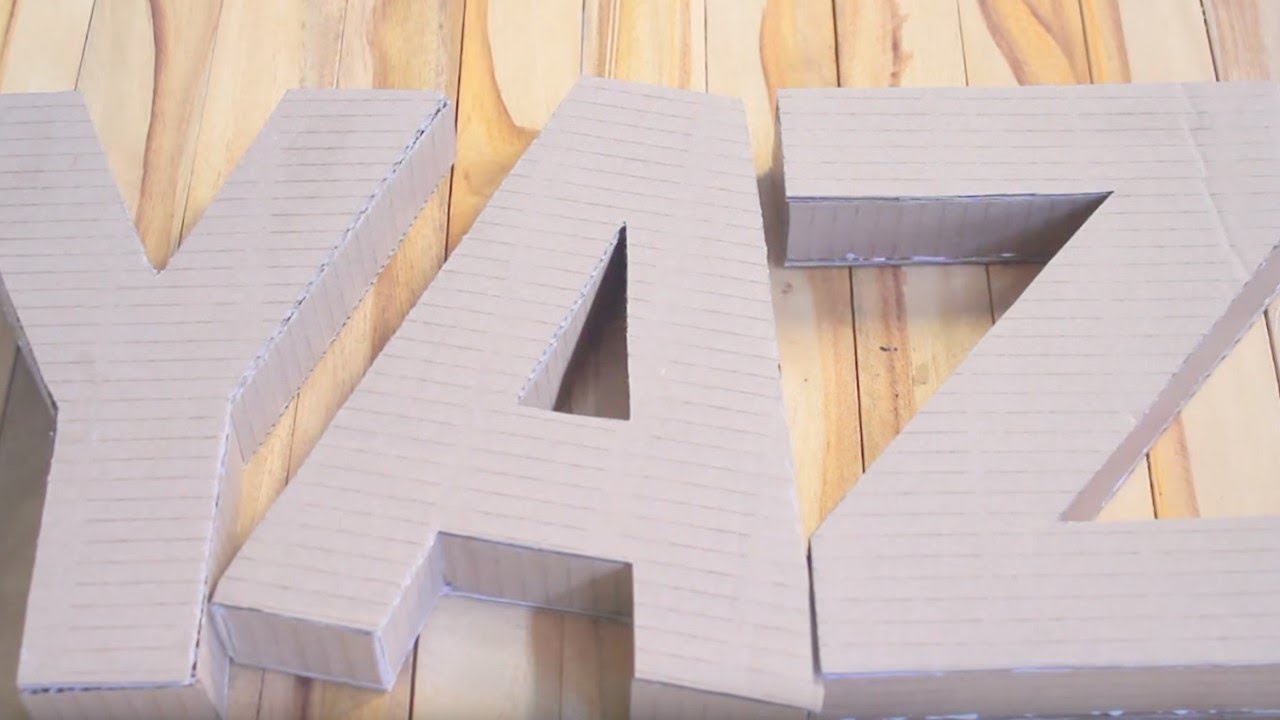 😃💞CÓMO HACER LETRAS 3D💞😃DIY, Cartón 