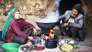 Old Style Cooking in the Cave By Old Lovers | Old Lovers Living in a Cave  |Village Life Afghanistan