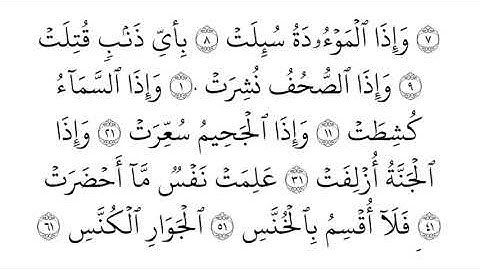 سورة التكوير ( القارئ رعد الكردي )