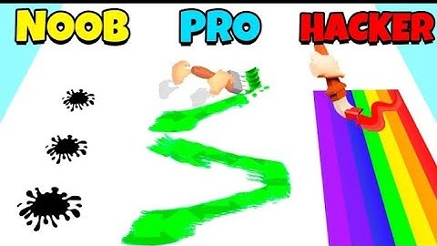 NOOB vs PRO vs HACKER in Paint Brush Run