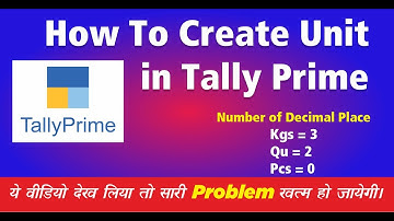 How to create Unit in tally prime Kgs Pcs Quintal in tally prime #tallyprime #talllyhinditutorial