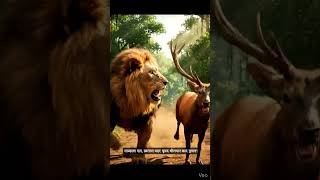 शेर को हिरण ने दौड़ाया 😂 | Bhojpuri Funny Jungle Chase | Realistic AI Video