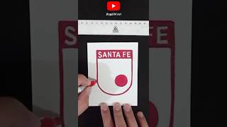 Dibujo el Escudo de Santa Fe 🇨🇴 #drawing #santafe #art #shorts #painting #viral #futbol #escudos