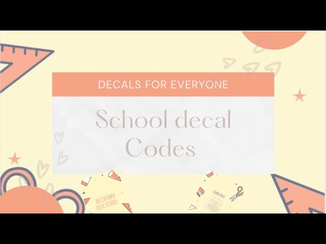 Roblox Decals  Bloxburg decals codes wallpaper, School decal, Bloxburg  decals codes