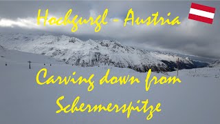 Hochgurgl, Austria - POV Skiing - Slope Nr. 36 Schermerspitze to the Valley