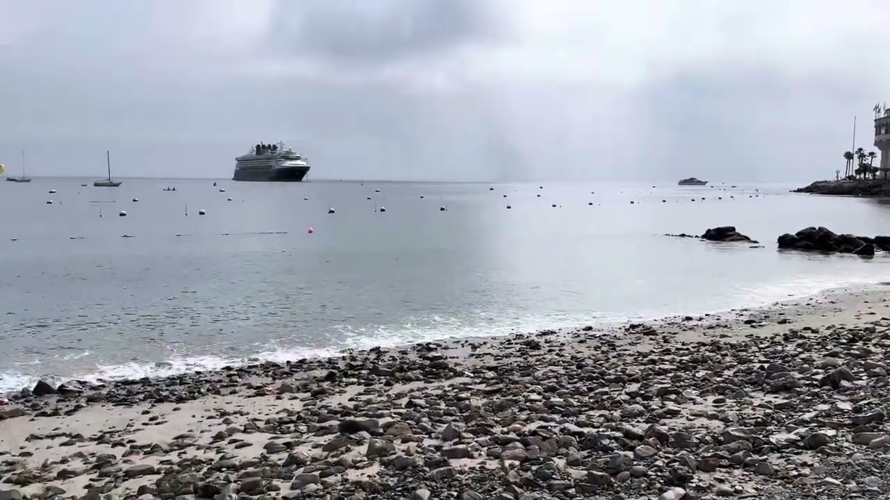 Empty Descanso Beach Club in the morning with light drizzle