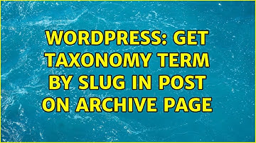 Wordpress: Get taxonomy term by slug in post on archive page
