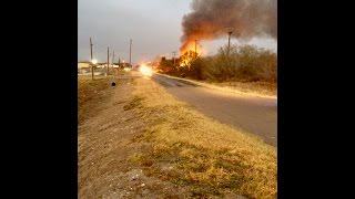 Abandoned house burning in Falfurrias Tx, on Jan 12, 2017