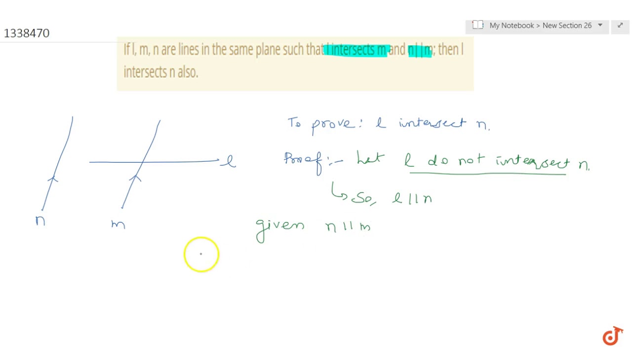 If L And M Are Intersecting Lines L P And M Q Then Show That P And Q Also Intersect Youtube