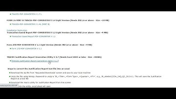 How Download TRACES Justification Report Generation Utility