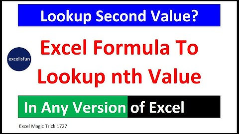Excel Formula to Lookup Nth Value. FILTER, AGGREGATE or SMALL Function? Excel Magic Trick 1727.