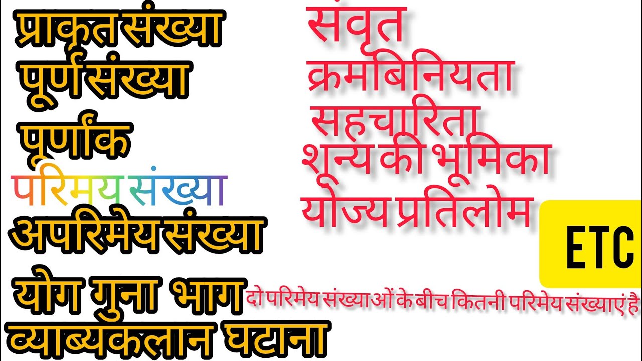 प्राकृत संख्या पूर्ण संख्या पूर्णांक परिमेय संख्याएं अपरिमेय संख्या संवृत।