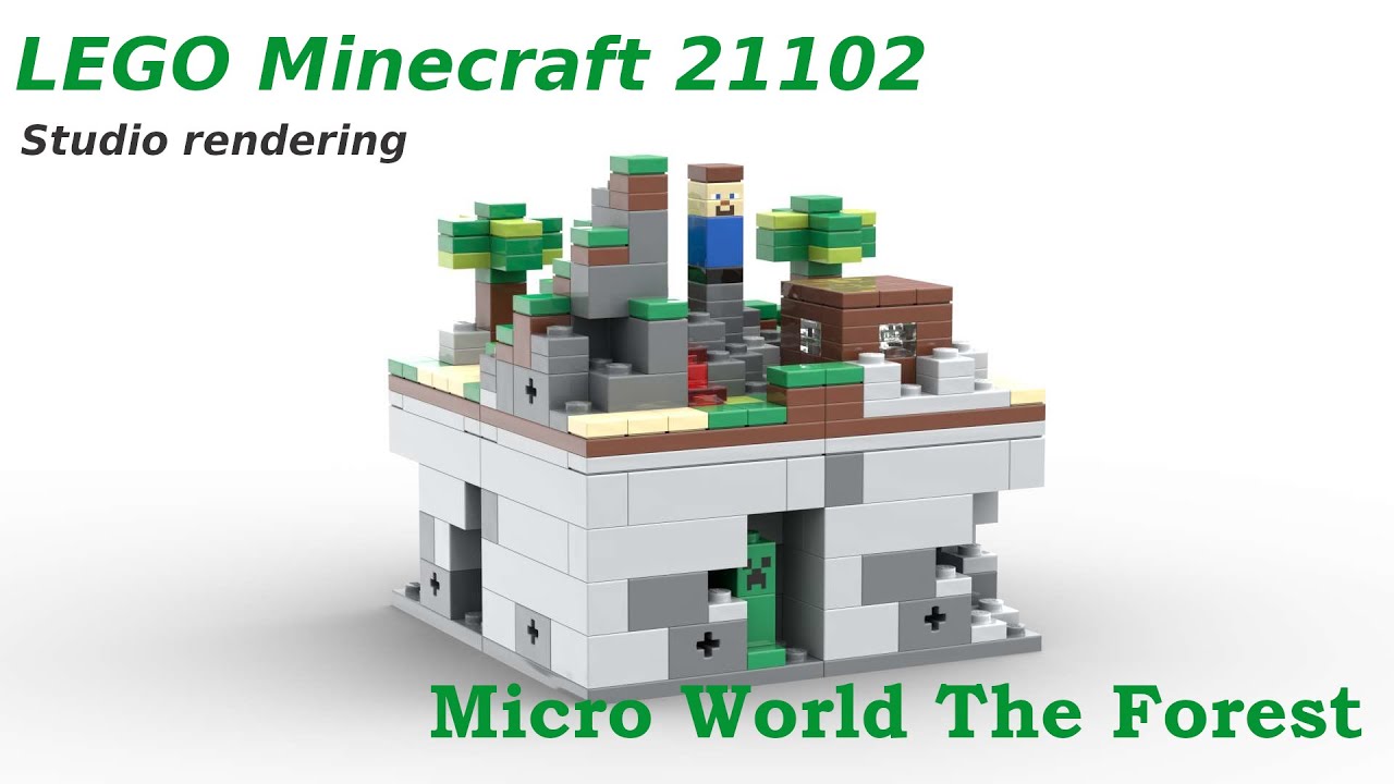 LEGO® Minecraft 21102 Micro World The Forest #bricklinkstudio rendering ...