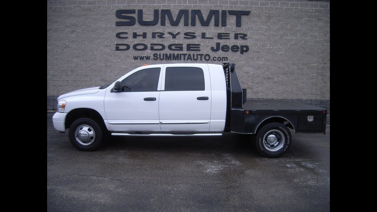 dodge mega cab with flatbed 4 DODGE RAM 4 MEGACAB FLATBED DIESEL WALK AROUND REVIEW SOLD! 4T4A  www.SUMMITAUTO.com