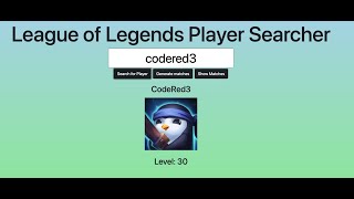 League Match History API