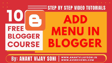 How to Add Navigation/Menu in Blogger/BlogSpot? Free Blogger Course | Hindi | AvsReviews