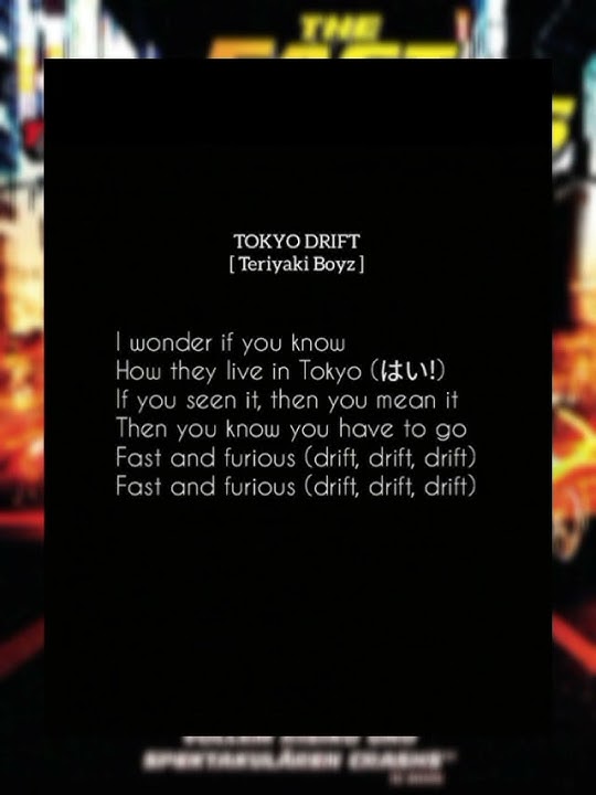 Tokyo Drift - Teriyaki Boyz Lyrics [ I wonder if you know ]