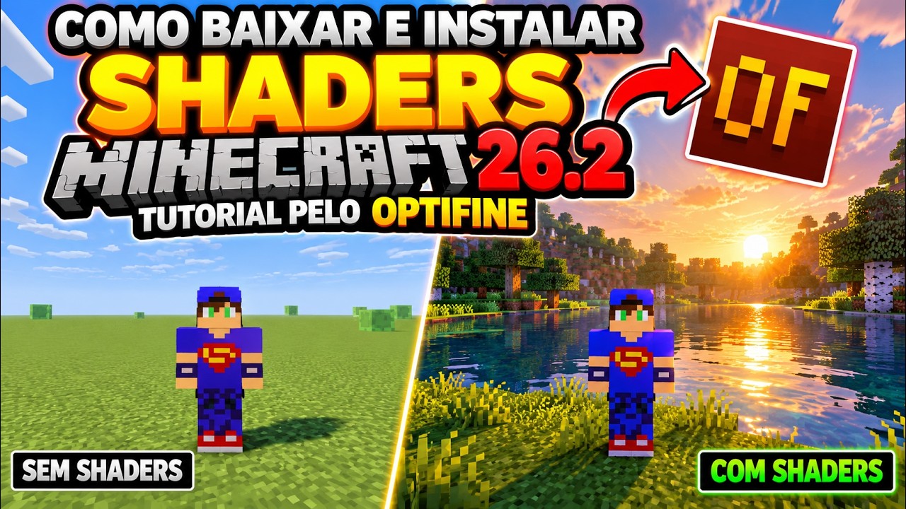 COMO BAIXAR E INSTALAR SHADERS NO MINECRAFT 26.2 TUTORIAL - YouTube